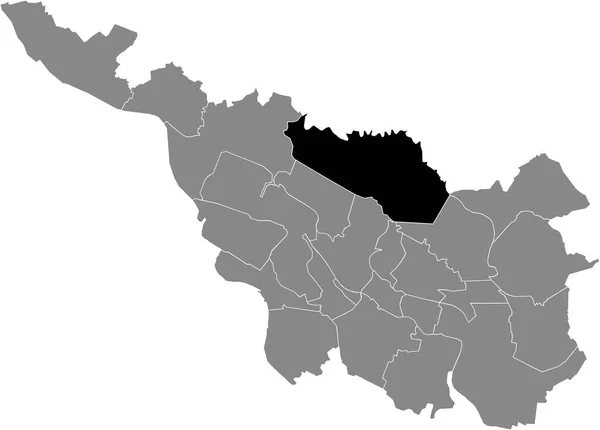 Mapa Localização Preta Subdistrito Bremer Blockland Dentro Capital Regional Alemã — Vetor de Stock