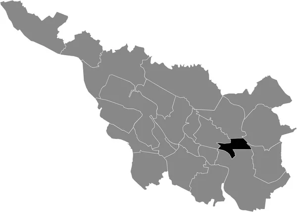 ドイツ ブレーメン市内のブレーマー ヴァール地区の黒い地図 — ストックベクタ