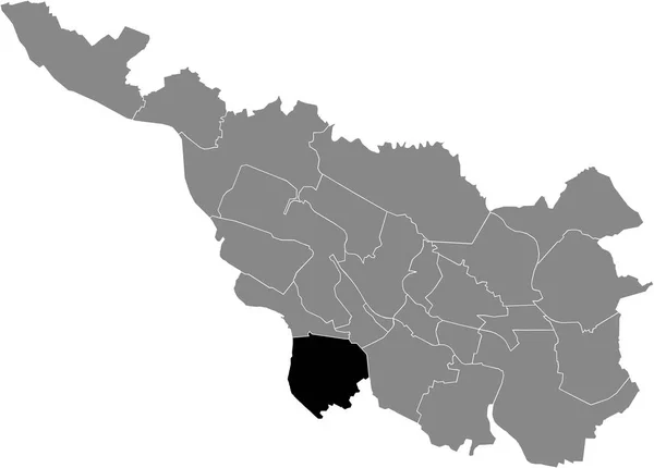 Carte Localisation Noire Sous District Bremer Huchting Dans Capitale Régionale — Image vectorielle