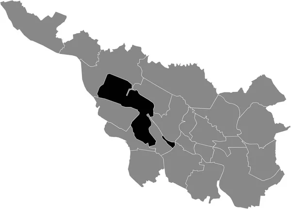 Mapa Localização Preta Subdistrito Bremer Hfen Dentro Capital Regional Alemã — Vetor de Stock