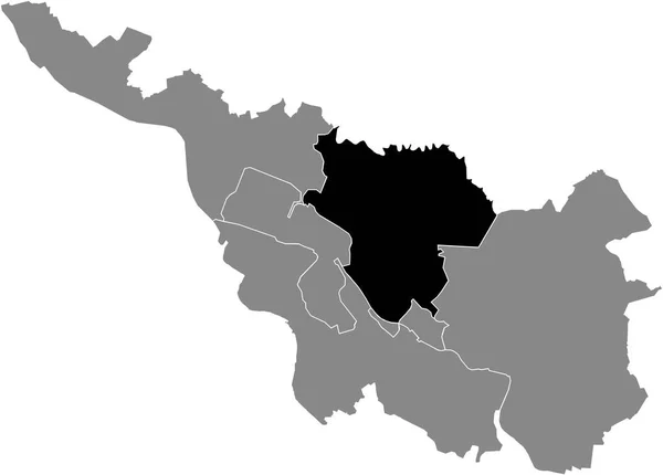 Mapa Ubicación Negro Del Distrito Bremer West Dentro Capital Regional — Vector de stock