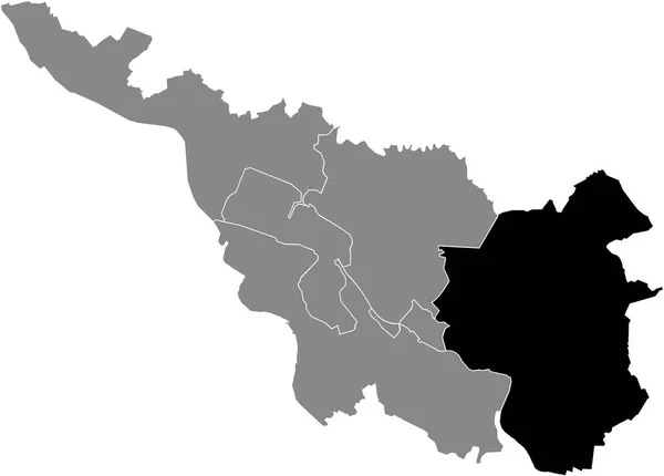 Mapa Ubicación Negro Del Distrito Bremer Ost Este Dentro Capital — Archivo Imágenes Vectoriales