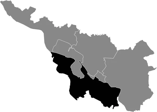 Mapa Ubicación Negro Del Distrito Bremer Sur Dentro Capital Regional — Archivo Imágenes Vectoriales