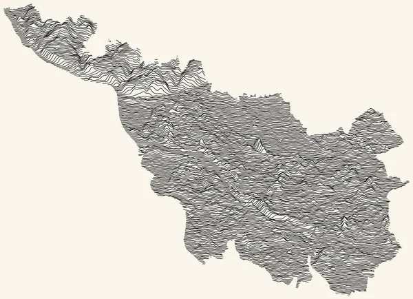 ベージュの背景に黒い輪郭線を持つドイツのブレーメンの地形図 — ストックベクタ