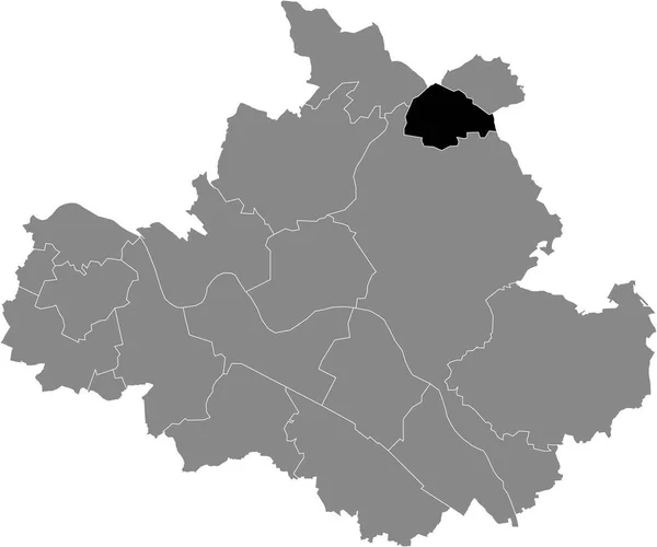 Mapa Localização Negra Localidade Dresdener Langebrck Dentro Capital Regional Alemã —  Vetores de Stock
