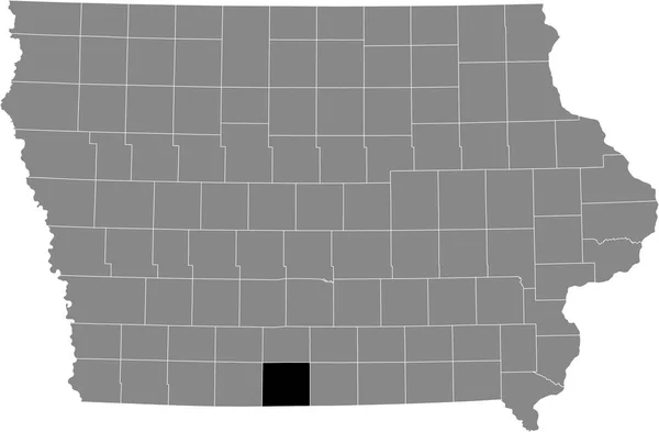 Mappa Dettagliata Nera Della Contea Decatur All Interno Della Mappa — Vettoriale Stock