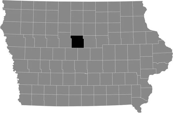 Zwart Gemarkeerde Kaart Van Locatie Van Hamilton County Grijze Kaart — Stockvector