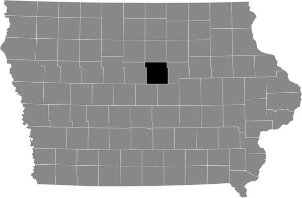 Black Highlighted Location Map Hardin County Gray Map Federal State — Stockový vektor