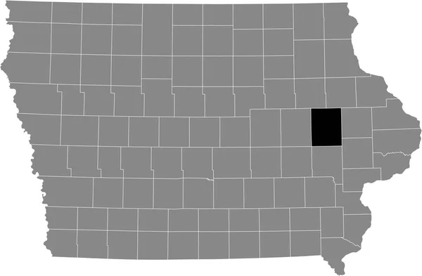 Black Highlighted Location Map Linn County Gray Map Federal State — Stock Vector