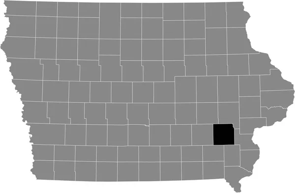 Preto Destaque Mapa Localização Condado Washington Dentro Mapa Cinza Estado — Vetor de Stock