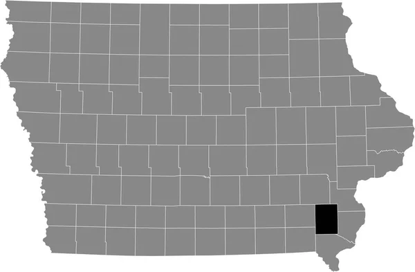 Black Highlighted Location Map Henry County Gray Map Federal State — Stockový vektor