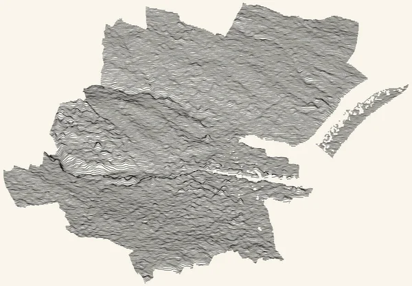 Topografická Mapa Dublinu Irsko Černými Obrysovými Liniemi Béžovém Pozadí — Stockový vektor