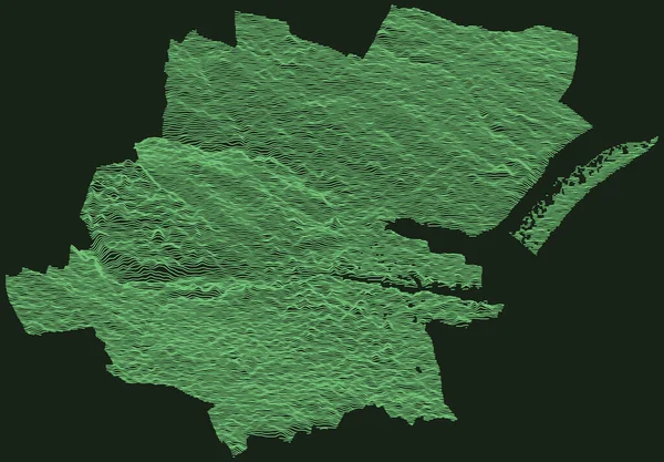 Topográfiai Katonai Radar Taktikai Térkép Dublin Írország Smaragd Zöld Kontúr — Stock Vector