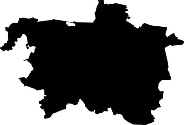 Almanya 'nın başkenti Hanover' in basit vektör siyah idari haritası