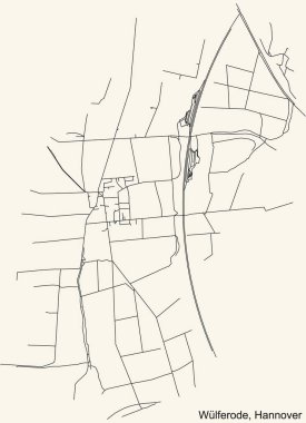 Almanya 'nın Hanover bölgesinin Wlferode ilçesinin klasik bej arka plan haritası