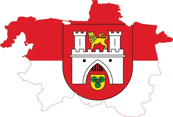 Simple Vector Administrative Flag Map German Regional Capital City Hanover — 스톡 벡터