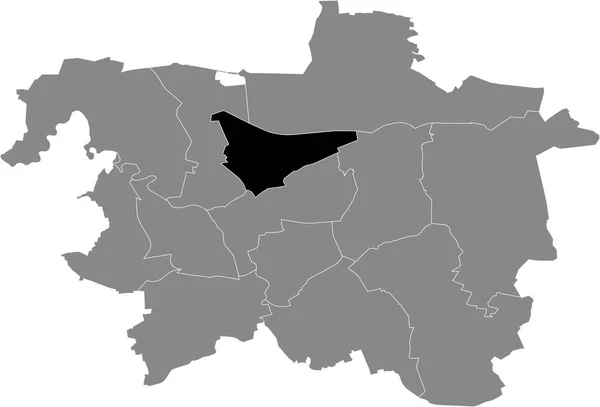 Black Location Map Hanoverian Vahrenwald List District German Regional City — стоковий вектор