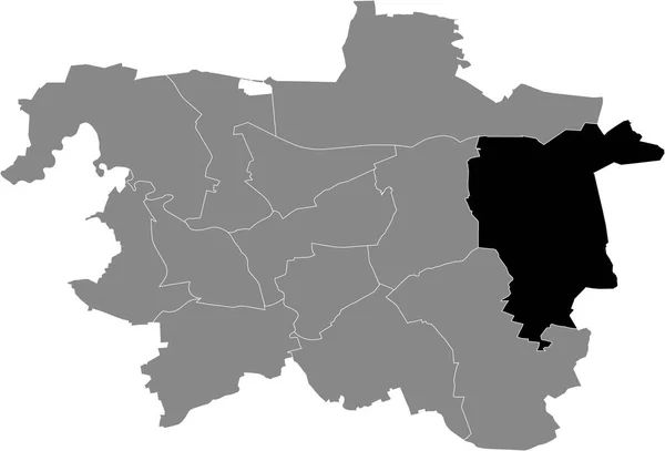 Mappa Nera Del Distretto Hannover Misburg Anderten All Interno Della — Vettoriale Stock