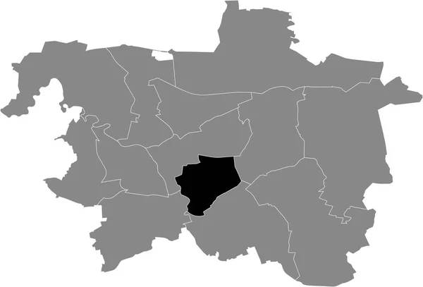 Mapa Ubicación Negro Del Distrito Sdstadt Bult Hanóver Alemania — Archivo Imágenes Vectoriales