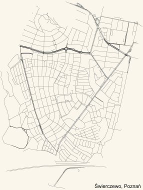 Polonya Poznan 'ın çeyrek wierczewo bölgesinin klasik bej arka plan haritası