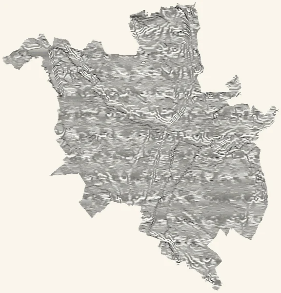 ベージュの背景に黒い輪郭線を持つポーランドのポズナンの地図 — ストックベクタ