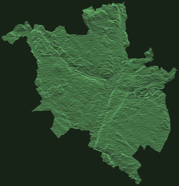Topografická Vojenská Radarová Taktická Mapa Poznaň Polsko Smaragdově Zelenými Obrysovými — Stockový vektor