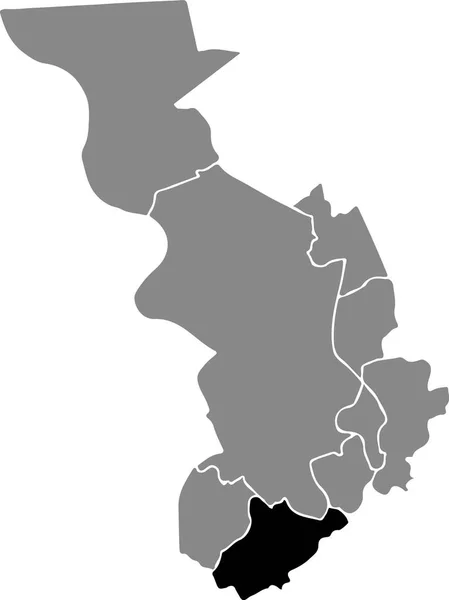 Mapa Localização Preto Distrito Antuérpia Wilrijk Dentro Capital Regional Belga —  Vetores de Stock