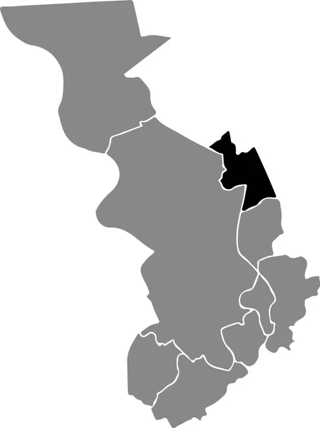 Svart Karta Över Distriktet Antwerpener Ekeren Den Belgiska Huvudstaden Antwerpen — Stock vektor