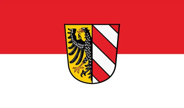 Ilustración Del Vector Oficial Bandera Capital Regional Alemana Nuremberg Alemania — Vector de stock