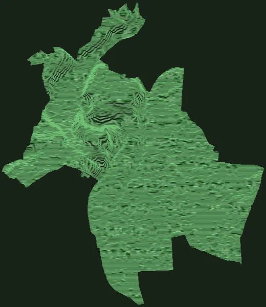 Topographic Military Radar Tactical Map Lyon France Emerald Green Contour — Stock Vector