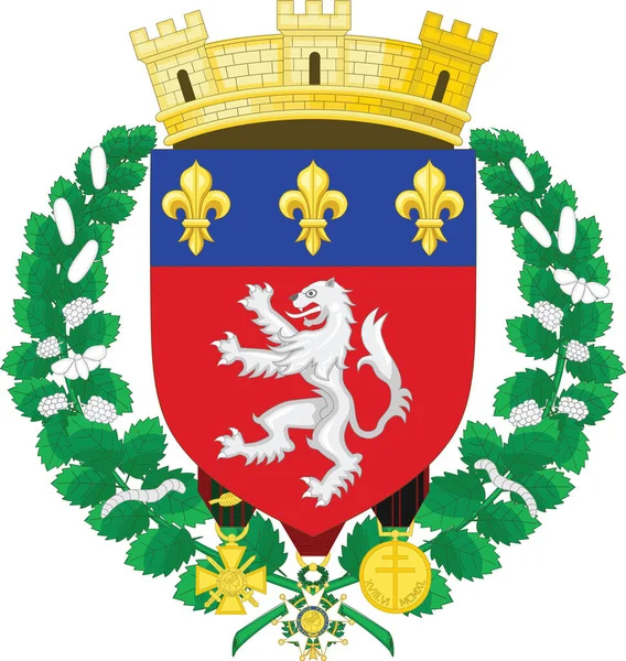 Francia Regionális Főváros Lyon Vektoros Címerének Illusztrációja Franciaország — Stock Vector