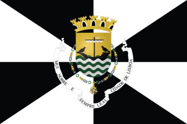 Portekiz 'in başkenti Lizbon, Portekiz' in resmi bayrak illüstrasyonu