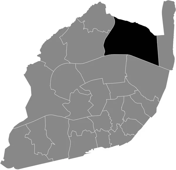 Mappa Nera Della Parrocchia Civile Lisboeta Olivais All Interno Della — Vettoriale Stock