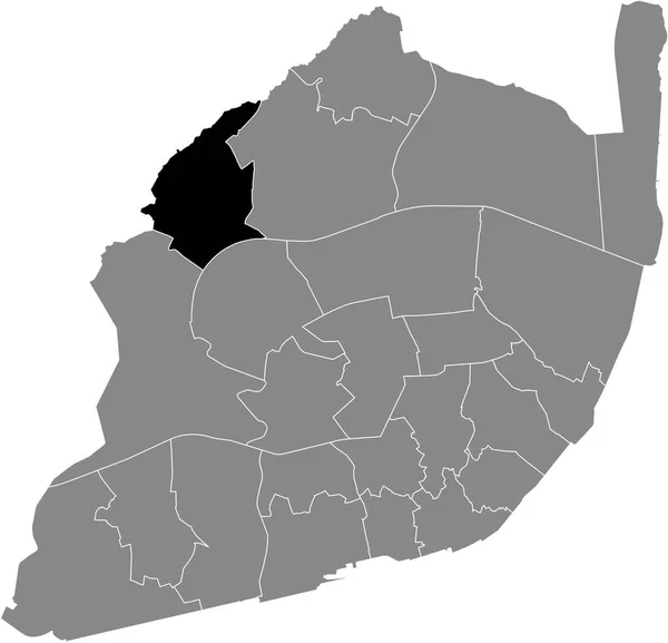 Mapa Ubicación Negro Parroquia Civil Lisboeta Carnide Dentro Capital Portuguesa — Vector de stock
