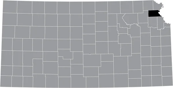 Black Highlighted Location Map Atchison County Gray Map Federal State — Stockový vektor