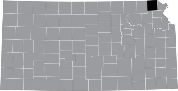 Black Highlighted Location Map Brown County Gray Map Federal State — Stockový vektor