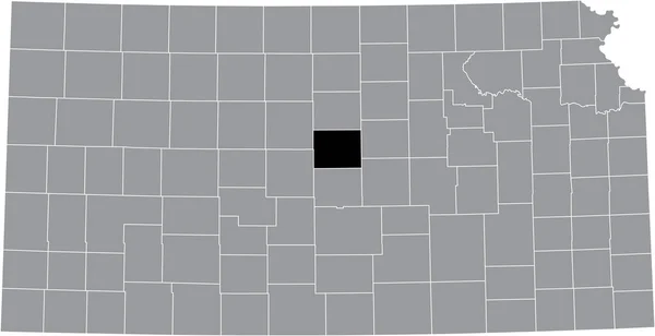 Kansas Federal Eyaleti Nin Gri Haritasında Ellsworth County Nin Siyah — Stok Vektör