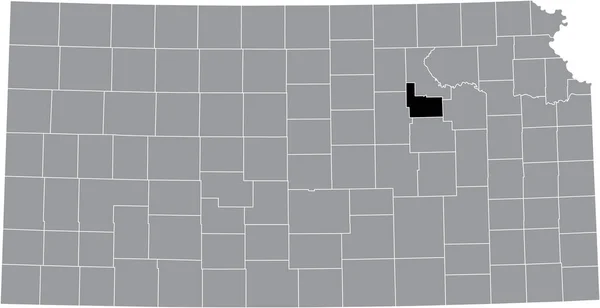 美国堪萨斯州盖瑞县灰色地图内的黑色突出显示位置图 — 图库矢量图片