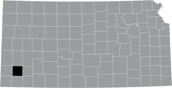 Black Highlighted Location Map Grant County Gray Map Federal State — Stockový vektor