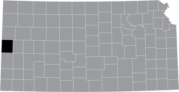 Black Highlighted Location Map Greeley County Gray Map Federal State — Stockový vektor