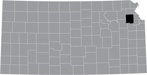 Mapa Ubicación Resaltado Negro Del Condado Jefferson Dentro Del Mapa — Archivo Imágenes Vectoriales