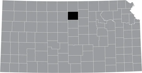 Black Highlighted Location Map Mitchell County Gray Map Federal State — Stockvector