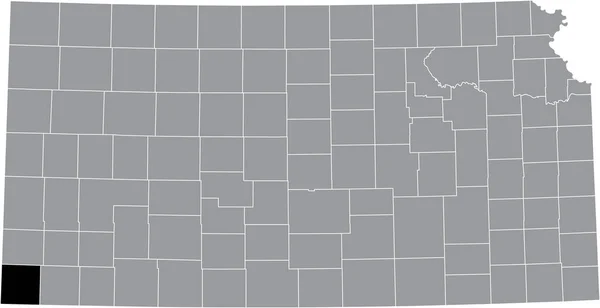 Black Highlighted Location Map Morton County Gray Map Federal State — Stockvector