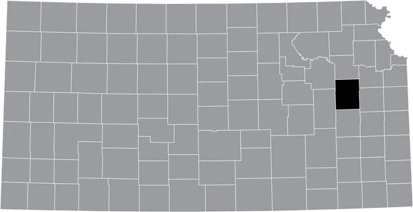 Black Highlighted Location Map Osage County Gray Map Federal State — Wektor stockowy