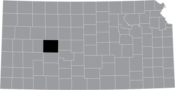Mapa Ubicación Resaltado Negro Del Condado Ness Dentro Del Mapa — Vector de stock
