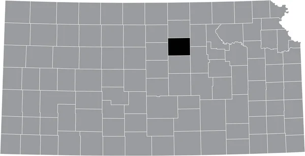 Black Highlighted Location Map Ottawa County Gray Map Federal State — Stockvector