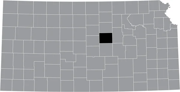 美国堪萨斯州联邦州内的萨林县灰色地图上的黑色醒目位置图 — 图库矢量图片