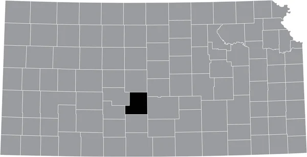 Kansas Federal Eyaleti Nin Gri Haritasında Stafford County Nin Siyah — Stok Vektör
