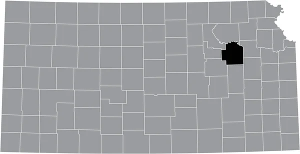 Black Highlighted Location Map Wabaunsee County Gray Map Federal State — Stockvector