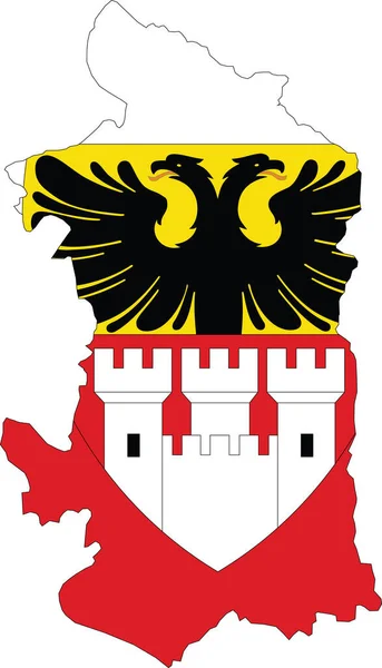 Carte Vectorielle Simple Drapeau Administratif Capitale Régionale Allemande Duisburg Allemagne — Image vectorielle